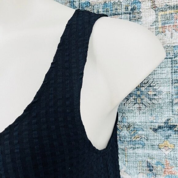 Anthropologie Maeve Black Waffle Dress Size S Sleeveless High Low Hemline - Picture 4 of 9
